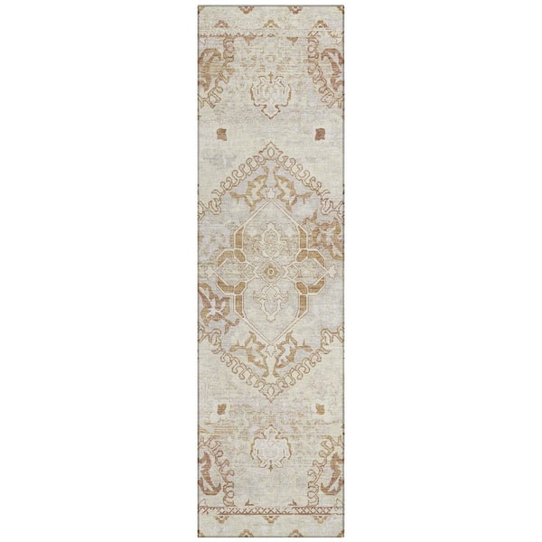 Chantille Machine Washable Indoor/Outdoor Abstract ACN3169 Cream 2 ft. x 7 ft. Runner Rug