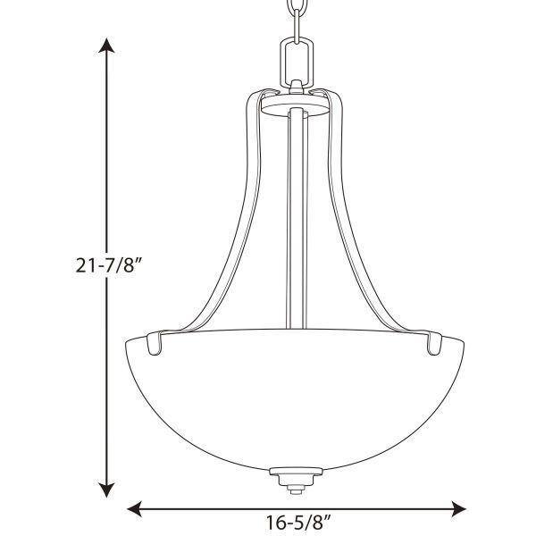 Antique Bronze Sculpted Glass 21.88" Inverted Pendant Light