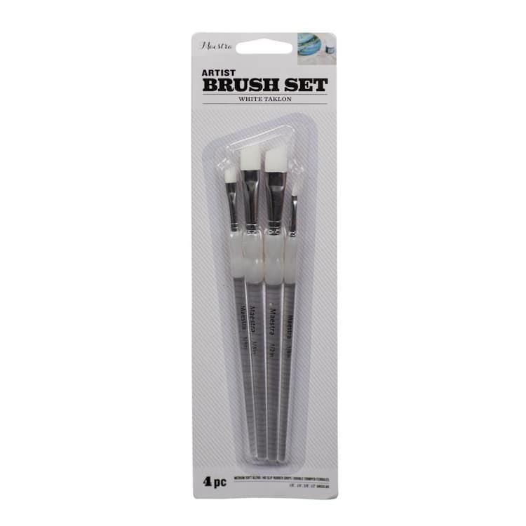  4-Piece Angled Artist Paint Brush Set