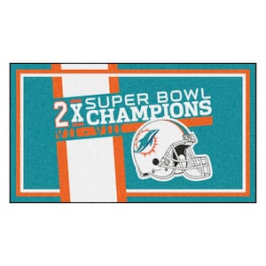 FANMATS Teal 1 ft. 7 in. x 2 ft. 6 in. Miami Dolphins Vintage Starter Mat  Area Rug 32503 - The Home Depot