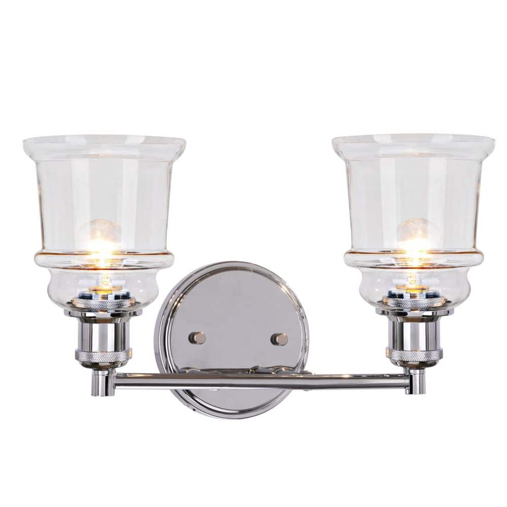 2-Light Chrome Vanity Light with Clear Glass Shade price history on PriceWatchPro