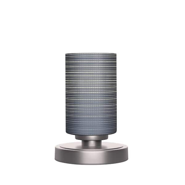 Unbranded Quincy 8 in. Graphite Accent Lamp with Glass Shade