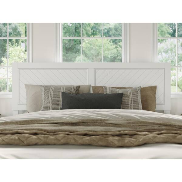 AFI Canyon White Solid Wood King Platform Bed with Matching Footboard