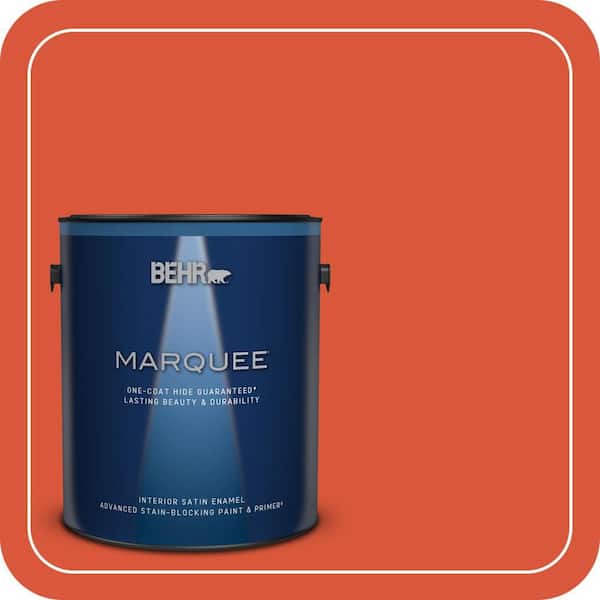 BEHR MARQUEE 1 gal. Home Decorators Collection #HDC-MD-10G Mod Orange Satin Enamel Interior Paint & Primer