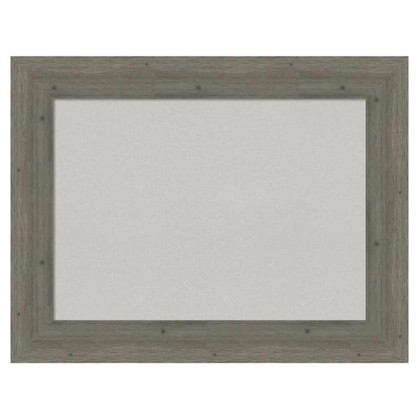 Amanti Art Fencepost Grey Wood Framed Grey Corkboard 35 in. x 27 in. Bulletin Board Memo Board