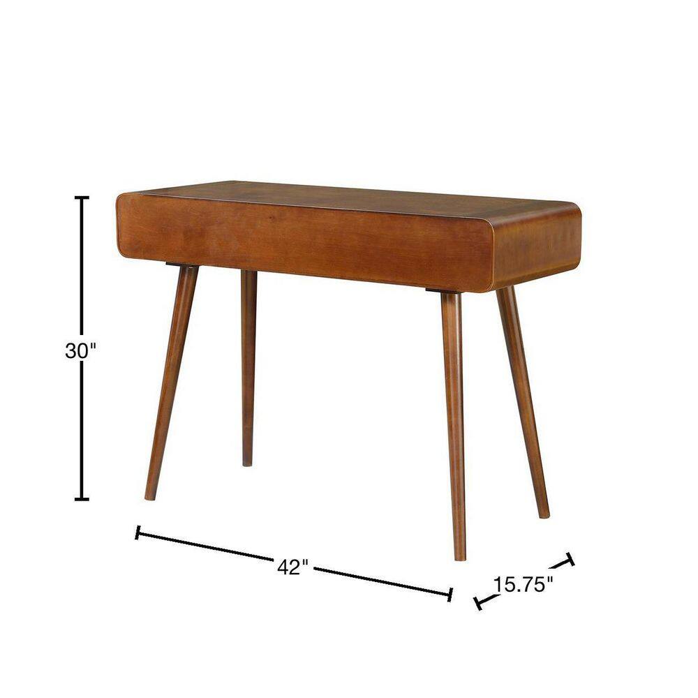 Mid-Century Espresso Napa Console Table with Open Cubbies