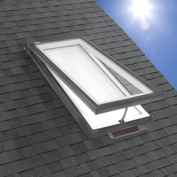 22-1/2 in. x 46-1/2 in. Solar Powered Fresh Air Venting Curb-Mount Skylight with Laminated Low-E3 Glass
