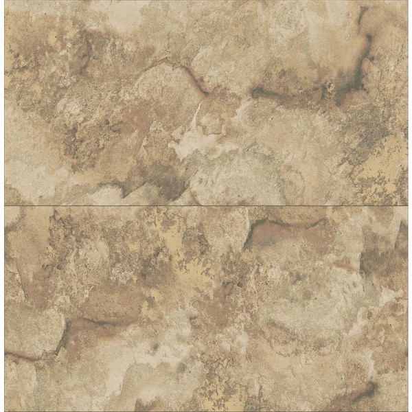 Advantage Aria Brown Marbled Tile Textured Non-Pasted Non-Woven Wallpaper Sample