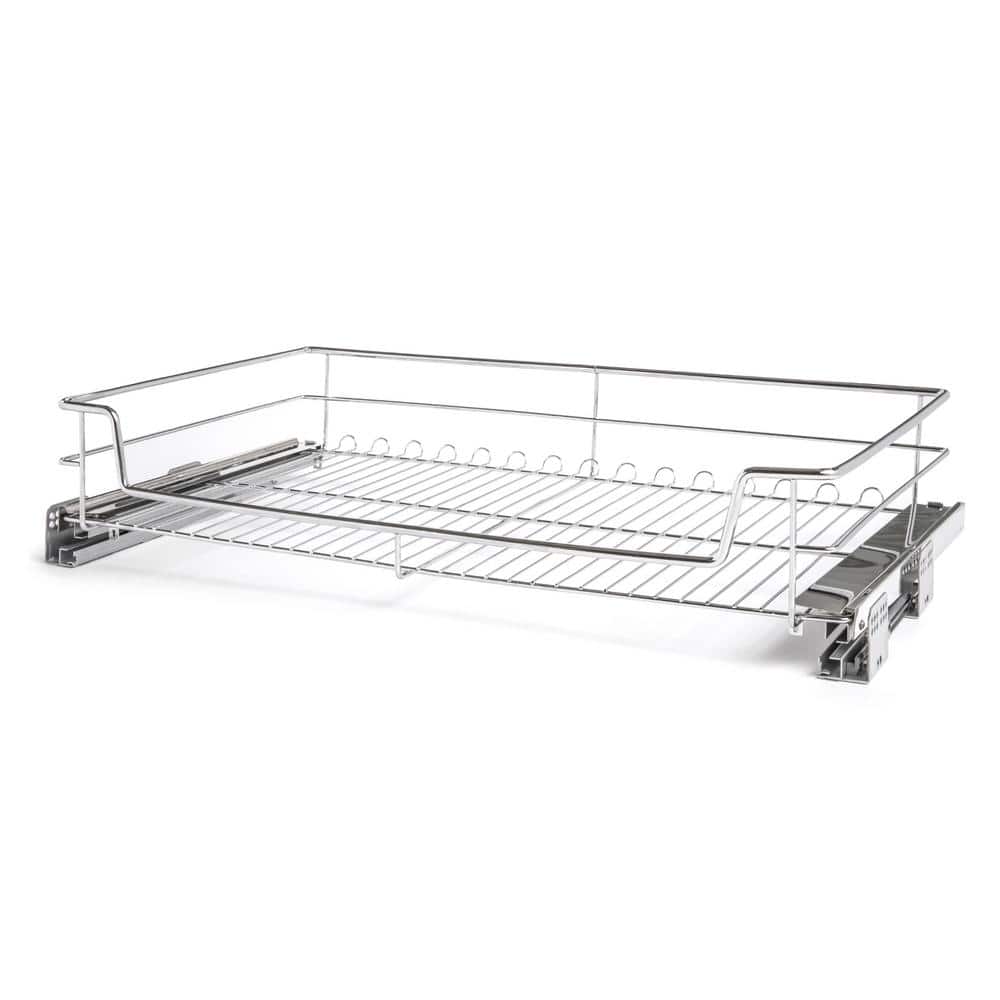 Modern Mesh Chrome Plated Metal Countertop Organizer with 3