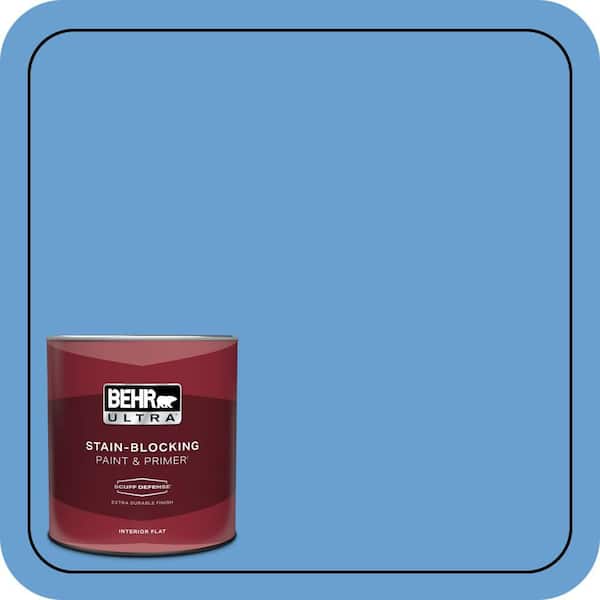 BEHR ULTRA 1 qt. #P520-4 Cornflower Extra Durable Flat Interior Paint & Primer
