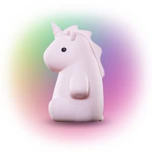 6.46 in. Rechargeable Rylie Unicorn Multi-Color Changing Integrated LED Silicone Touch Activated Night Light Lamp, Pink