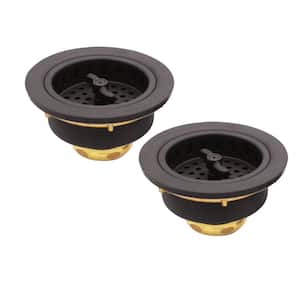 Wing Nut Style Large Kitchen Sink Basket Strainer, 2 Pack, Oil Rubbed Bronze