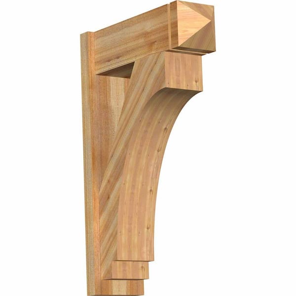 Ekena Millwork 8 in. x 36 in. x 24 in. Imperial Arts and Crafts Rough Sawn Western Red Cedar Outlooker