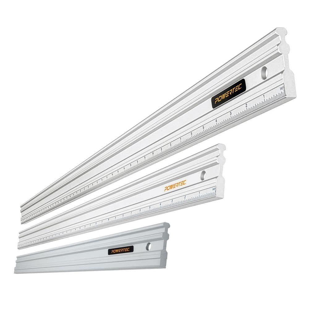 ‎POWERTEC 24 in. 38 in. 50 in. Anodized Aluminum Straight Edges Ruler ...