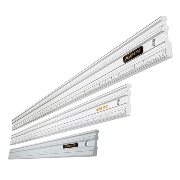 24 in. 38 in. 50 in. Anodized Aluminum Straight Edges Ruler, Metal Straight Edge Machined Flat (3-Pack)