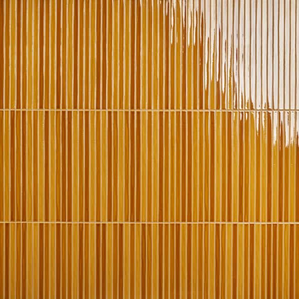 Ivy Hill Tile Vistaio Mustard Yellow 5.27 in. x 17.71 in. Glossy