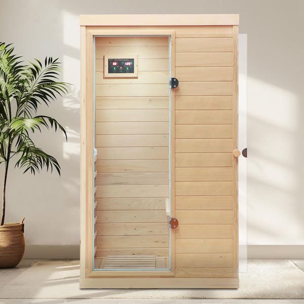 1-Person Sauna with LCD Display, Touch Control, Bluetooth and LED Reading Lights