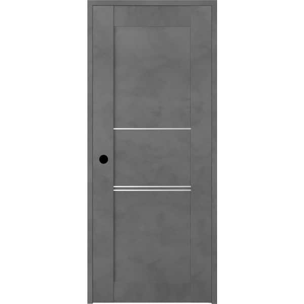 Belldinni 32 in. x 80 in. Vona 07 3H Right-Hand Dark Urban Textured Solid Core Wood Single Prehung Interior Door