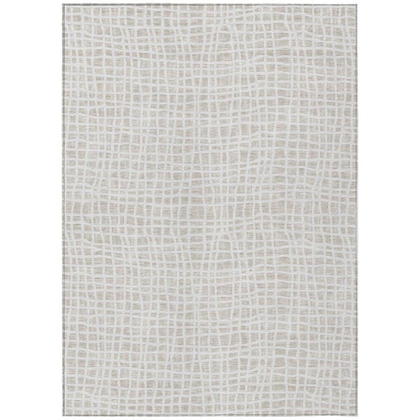 Chantille Machine Washable Indoor/Outdoor Abstract ACN729 Ivory 2 ft. 6 in. x 3 ft. 10 in. Area Rug
