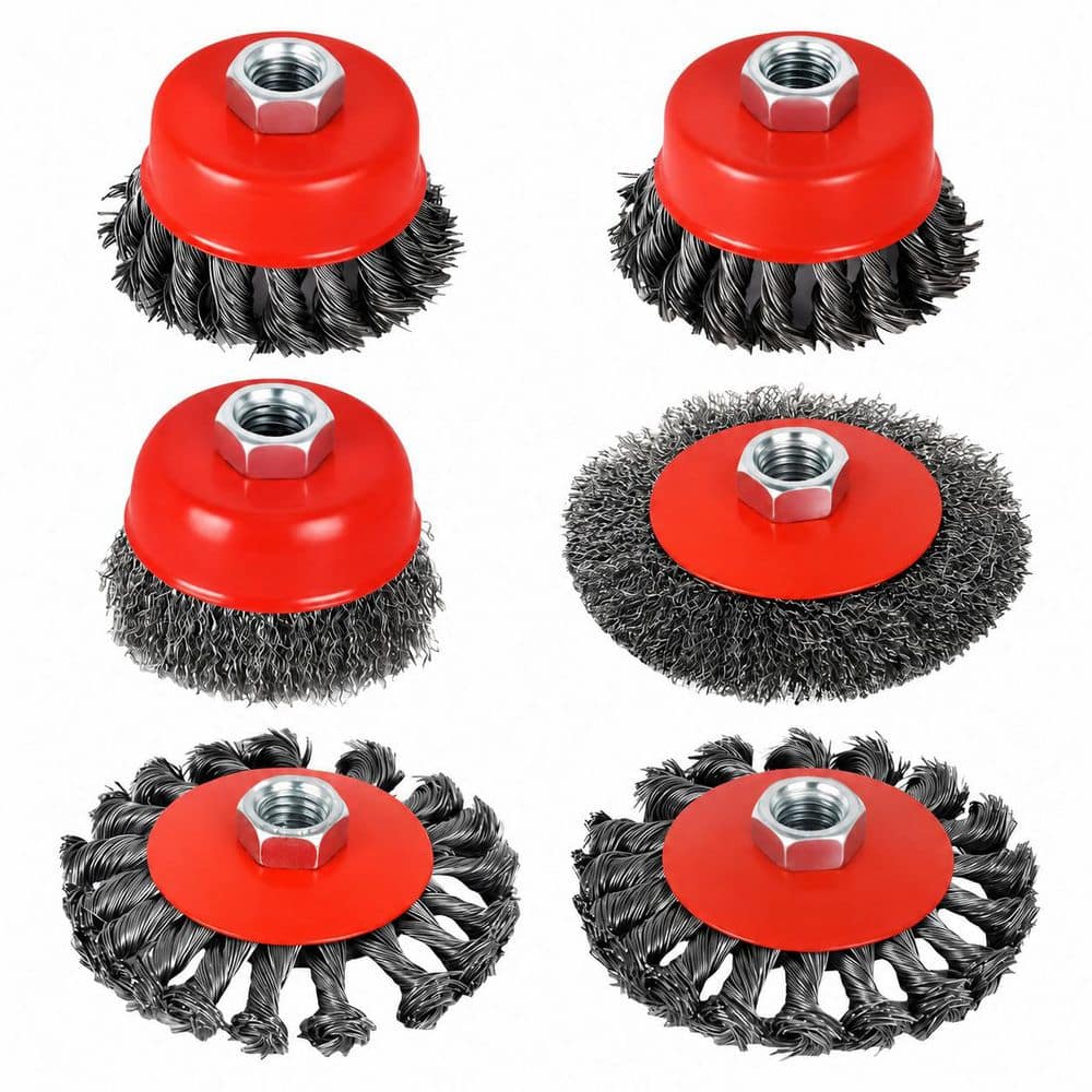 6 Piece Angle Grinder Wire Wheel Set for Metal Wood Concrete, 5/8 Inch Threaded Arbor, Rust Paint Removal price history on PriceWatchPro