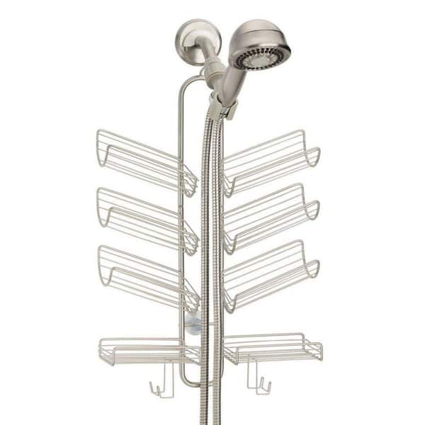 Zenna Home Hanging Shower Caddy, Over the Shower Head Bathroom Storage,  Stainless Steel, For Handheld Shower Hoses, Rust Resistant, No Drilling