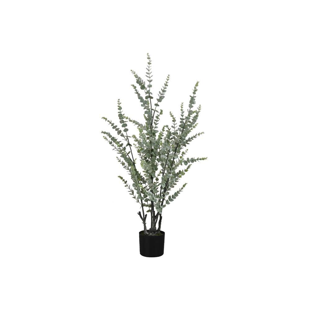 44  Green Artificial Eucalyptus in a Black Plastic Pot