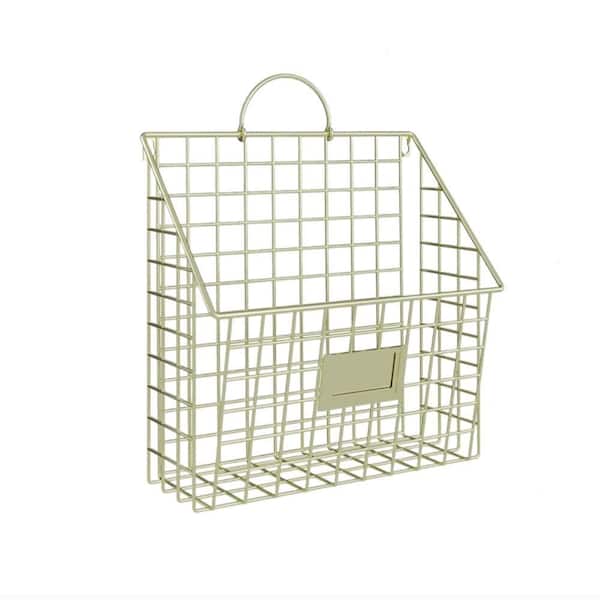 4-Packs Gold 10 in. x 11 in. Metal Wall Mounted Magazine Rack