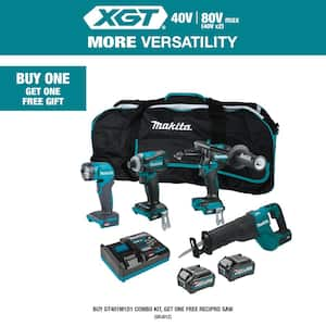 40V Max XGT Brushless Cordless 4-Piece Combo Kit (Hammer Driver-Drill/Impact Driver/Recip Saw/Flashlight) 2.5Ah/4.0Ah