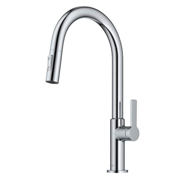 Oletto Single-Handle Pull Down Sprayer Kitchen Faucet in Chrome