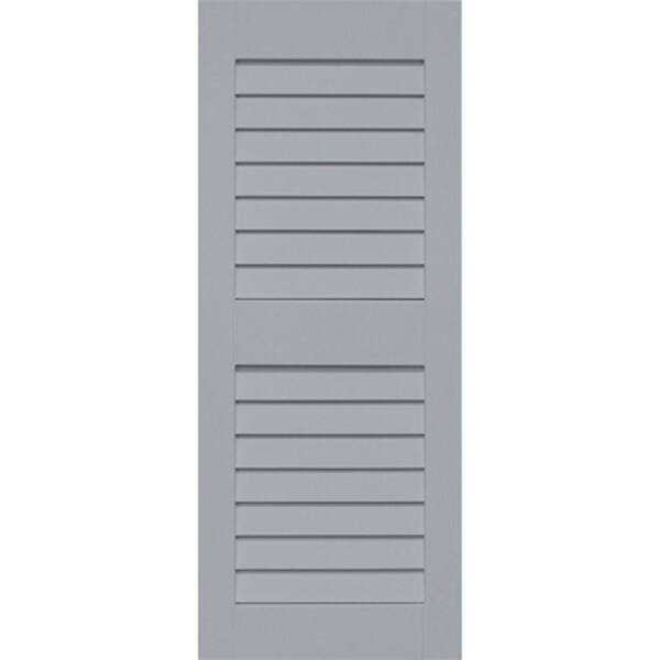 Home Fashion Technologies 14 in. x 29 in. Louver/Louver Behr Iron Wood Solid Wood Exterior Shutter