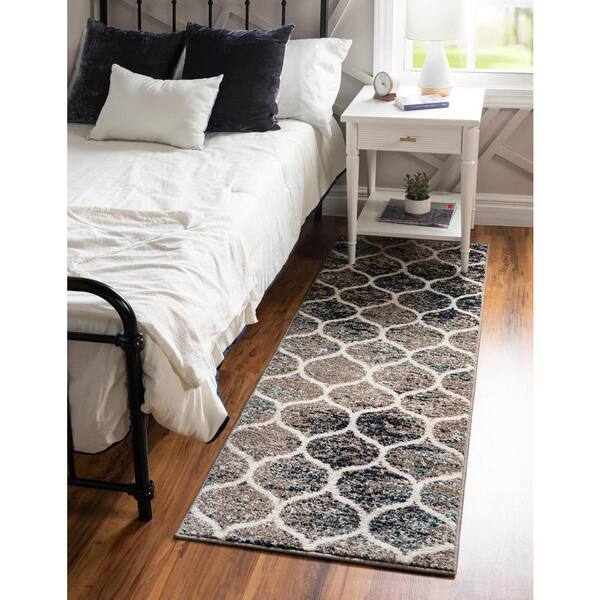Trellis Frieze Rounded Blue Multi 2' 0 x 6' 0 Rug