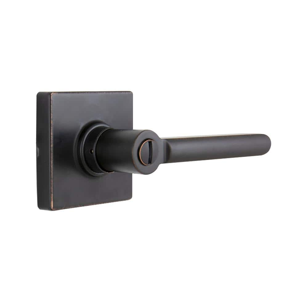 Defiant Tonebridge Aged Bronze Bedbath Door Lever With Square Rose 32ls3x701a The Home Depot 9175