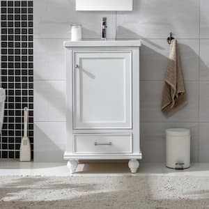 Melissa 20.5 in. W x 16 in. D x 34.5 in. H Bath Vanity in Grain White with Ceramic Vanity Top in White with White Sink