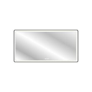 M22-Serie 72 in. W x 36 in. H Rectangular Framed with Tri Color Wall Mount LED Bathroom Vanity Mirror in Black