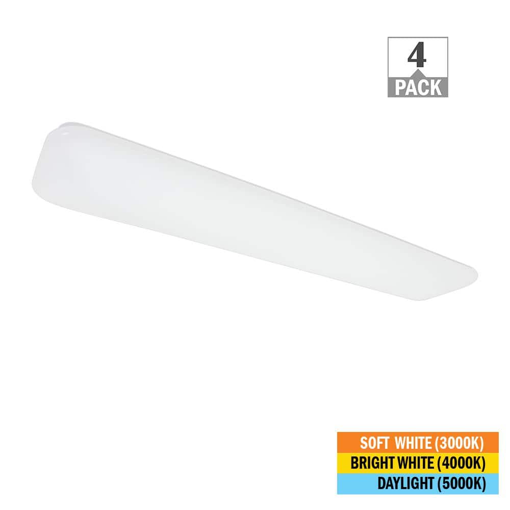 48 in. x 10 in. Classic White LED Flush Mount Closet Light 3200 Lumens 40-W