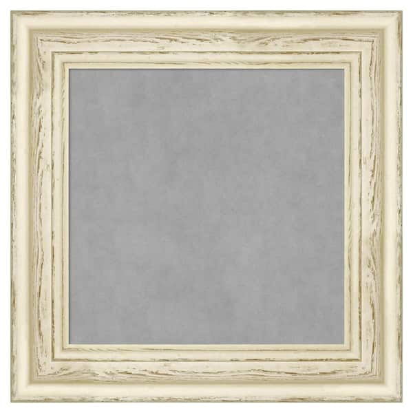 Amanti Art Country White Wash 16 in. x 16 in. Framed Magnetic Board