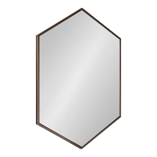 Kate and Laurel McNeer 31 in. x 22 in. Classic Hexagon Framed Bronze Wall Mirror
