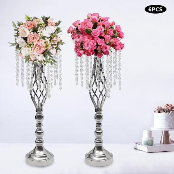 YIYIBYUS 9.8 in. W x 31 in. H Floorstanding Flower Stand Plastic Acrylic  Flower Stand for Wedding Party Decor HG-ZJ-4871 - The Home Depot