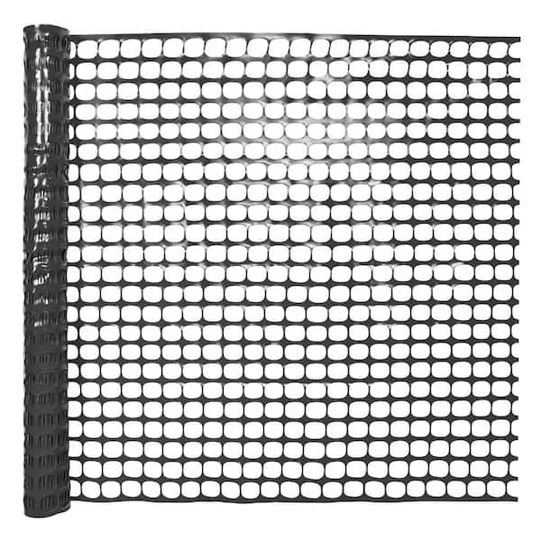 4 ft. x 100 ft. Outdoor Snow Fence, Plastic Safety Mesh, Temporary Garden Netting for Poultry in Black