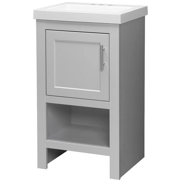 Spa 18-1/2 in. W Bath Vanity in Dove Gray with Cultured Marble Vanity Top in White with White Sink Spa 18-1/2 in. W Bath Vanity in Dove Gray with Cultured Marble Vanity Top in White with White Sink