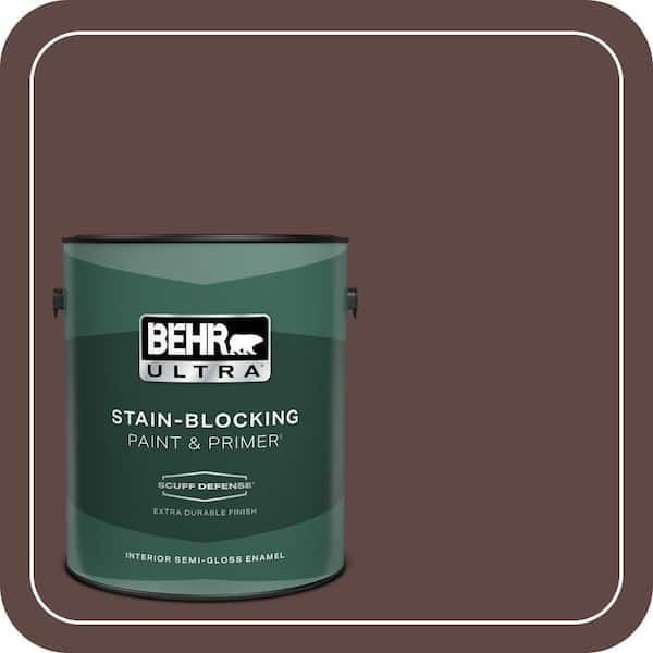 BEHR ULTRA 1 gal. #710B-7 Rich Mahogany Extra Durable Semi-Gloss Enamel Interior Paint & Primer