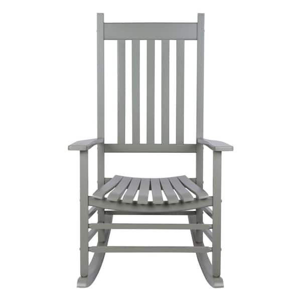 Shine Company Vermont Porch Rocker Storm Grey Wood Outdoor Rocking Chair