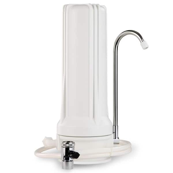 ISPRING Countertop Drinking Water Filtration System, White Housing - Includes 2.5 in. x 10 in. Carbon Block Filter