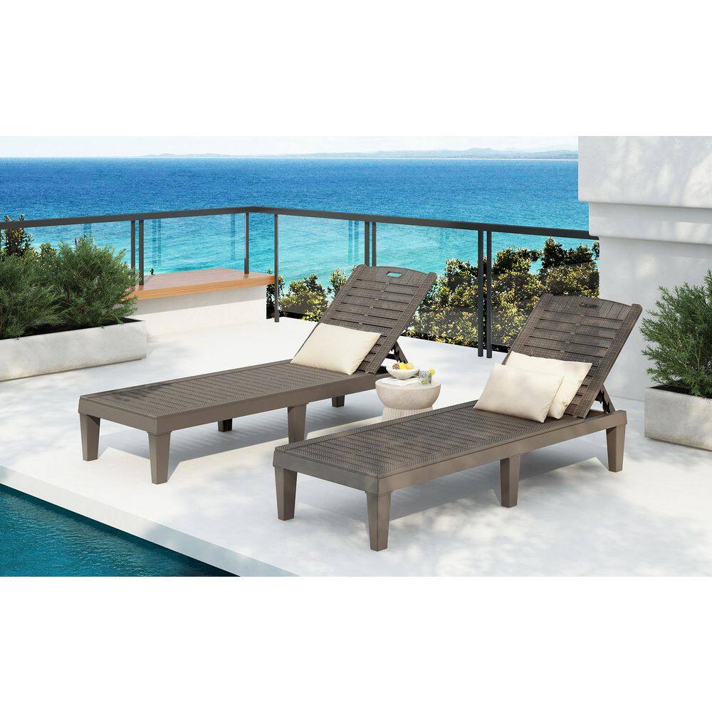 Brown 2-Piece Plastic Outdoor Chaise Lounge price history on PriceWatchPro