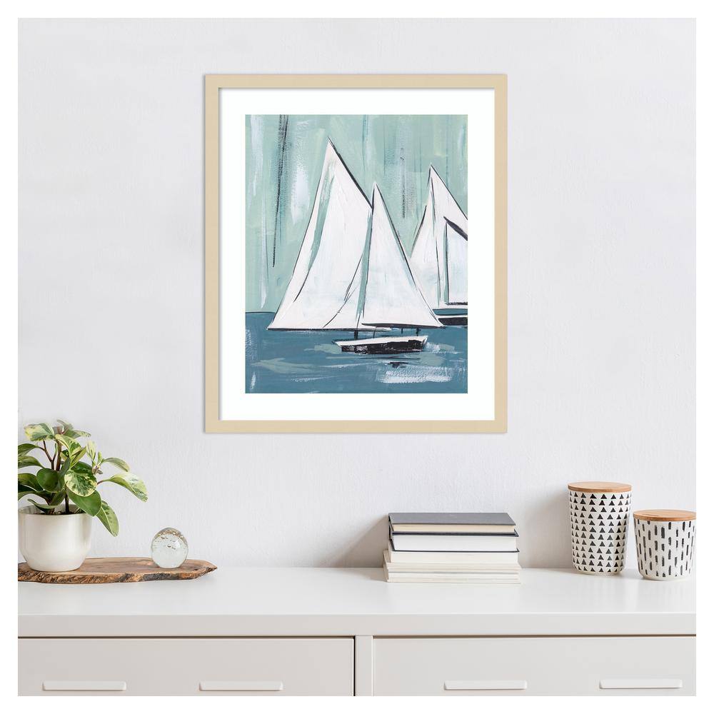 Svelte Natural Framed Abstract Sailing Print by Melissa Wang