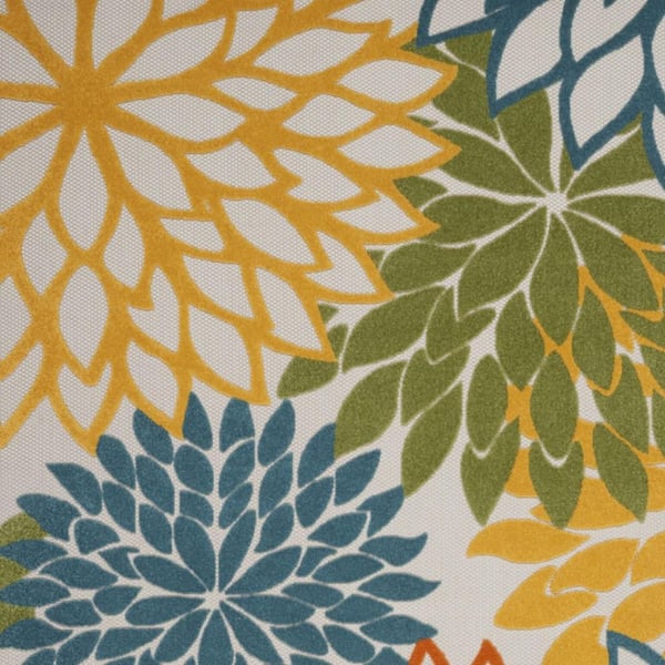 Blue, Yellow 9 ft. x 12 ft. Woven Polypropylene Indoor/Outdoor Area Rug