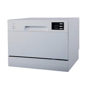 21 in. Silver Digital Countertop 120-Volt Dishwasher with 6-Cycles with 6-Place Settings Capacity