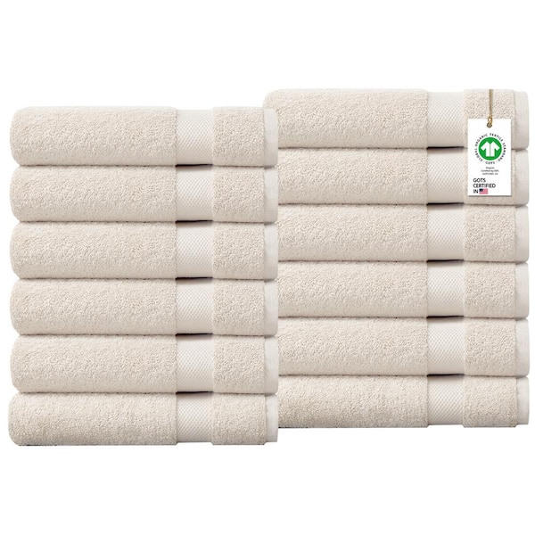 Delara Feather Touch Quick Dry 20 in. x 30 in. Marshmallow Solid 100%  Organic Cotton 650 GSM Hand Towel (Pack of 6) A1HCHTSET-6-Ivy - The Home  Depot