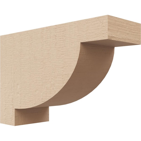 Ekena Millwork 2 in. x 4 in. x 6 in. Series 3 Classic Alpine Rough Cedar Woodgrain Timberthane Polyurethane Corbel, Primed Tan