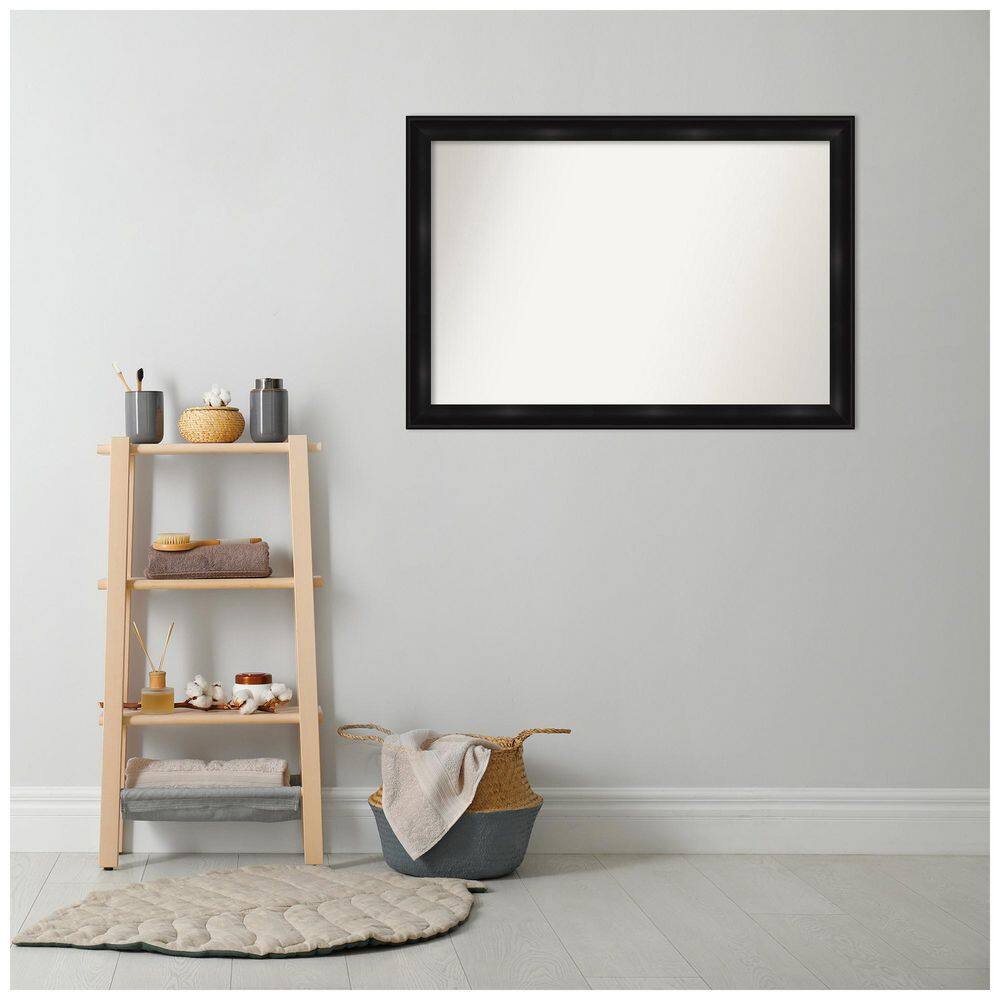 Grand Black Rectangular Wall-Mounted Bathroom Vanity Mirror
